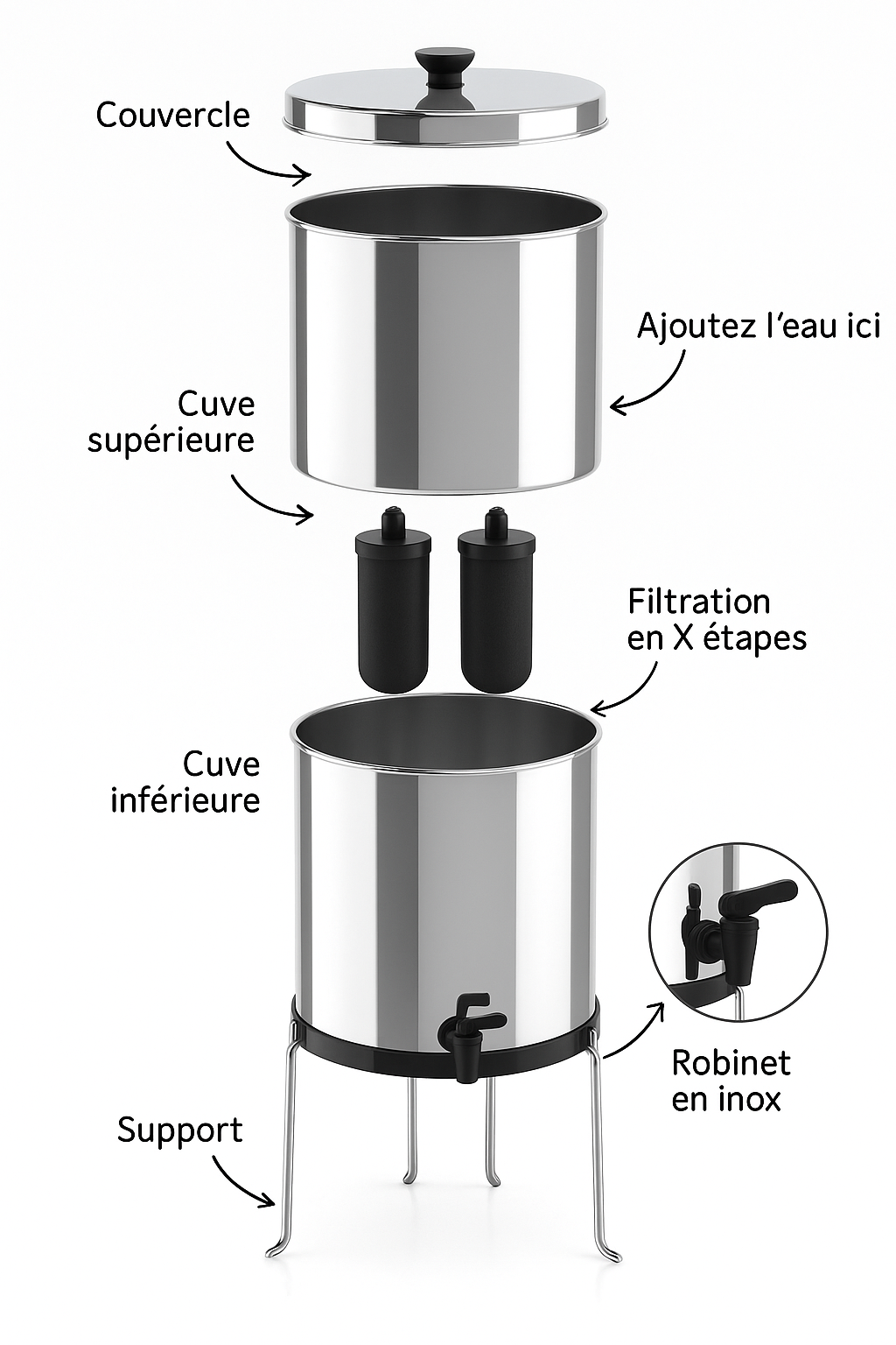 filtre à gravité 10L